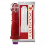 Pênis  Aromático C/ Vibro - 18 X 4,4 CM - Morango tam G