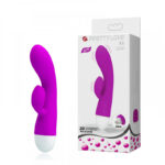 Vibrador  Em Silicone Recarregável Com Motor Duplo e Estimulador  Clitoriano - Pretty Love Eli