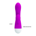 Vibrador  Em Silicone Recarregável Com Motor Duplo e Estimulador  Clitoriano - Pretty Love Eli - Imagem 2