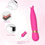 Golfinho Vibrador Mini Bastão com Ponta Dupla Recarregável