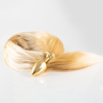 Plug Dourado Com Rabo Degradê Bege