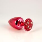 Plug M Vermelho  Cravejado Em Strass