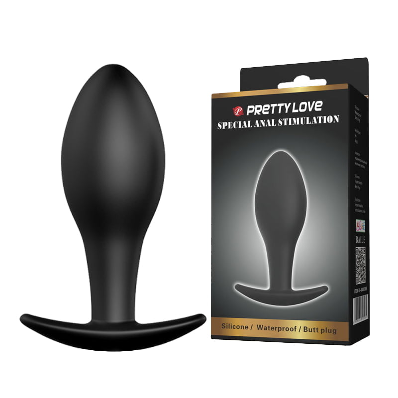 40038N Plug Anal Anatômico Em Silicone Preto - Imagem 1