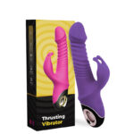 Vibrador Recarregável Vai E Vem Com Estimulador Clitoriano Formato Coelho
